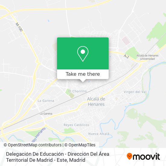 Delegación De Educación - Dirección Del Área Territorial De Madrid - Este map