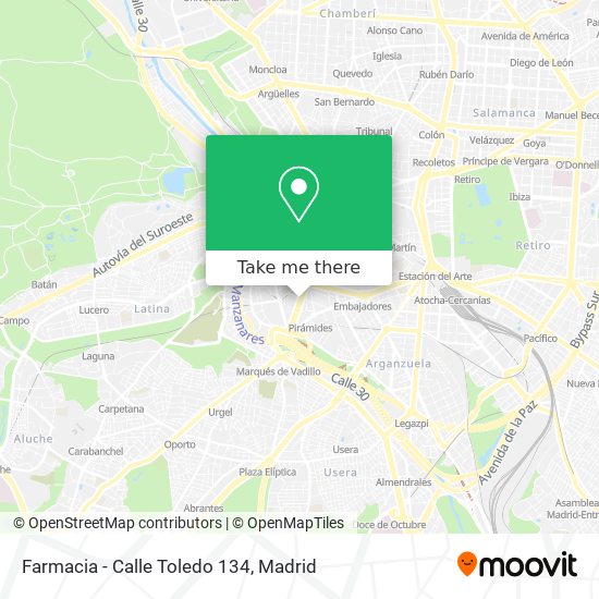 mapa Farmacia - Calle Toledo 134