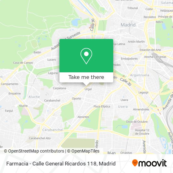 mapa Farmacia - Calle General Ricardos 118