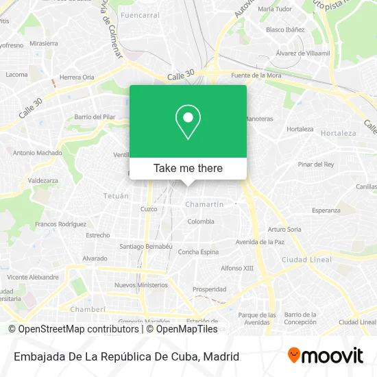Embajada De La República De Cuba map