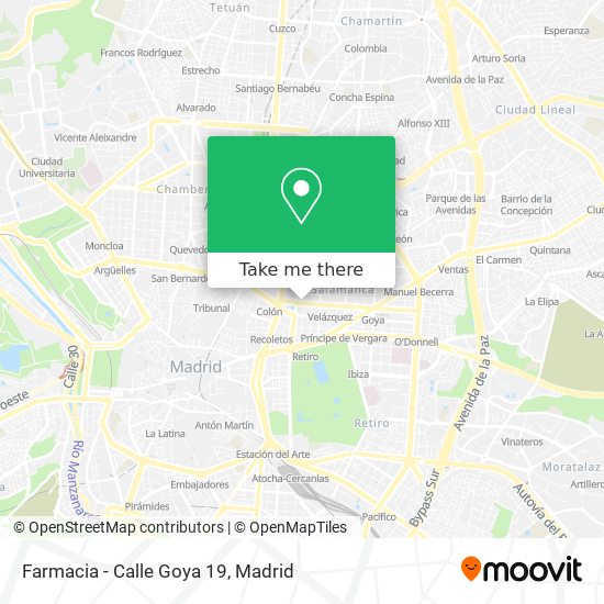 mapa Farmacia - Calle Goya 19