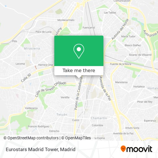 mapa Eurostars Madrid Tower