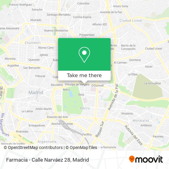 mapa Farmacia - Calle Narváez 28