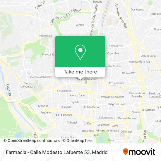 mapa Farmacia - Calle Modesto Lafuente 53