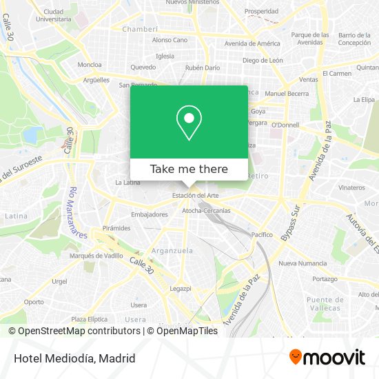 Hotel Mediodía map