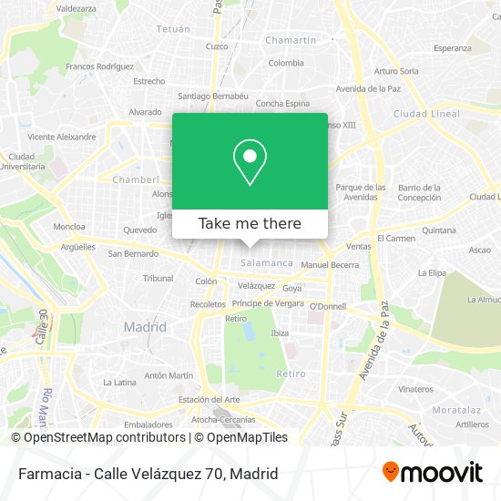 Farmacia - Calle Velázquez 70 map