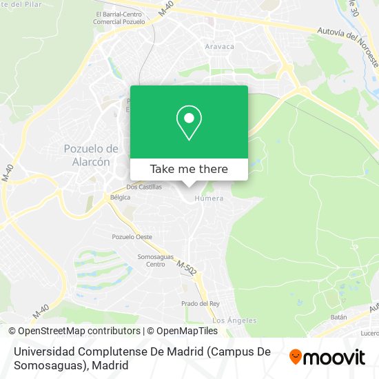 Universidad Complutense De Madrid (Campus De Somosaguas) map