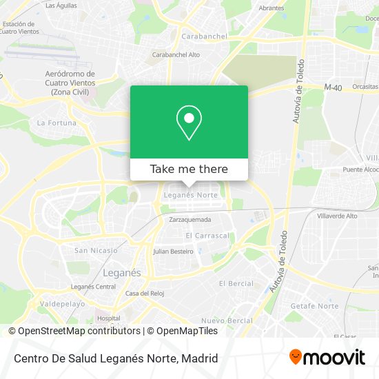 mapa Centro De Salud Leganés Norte