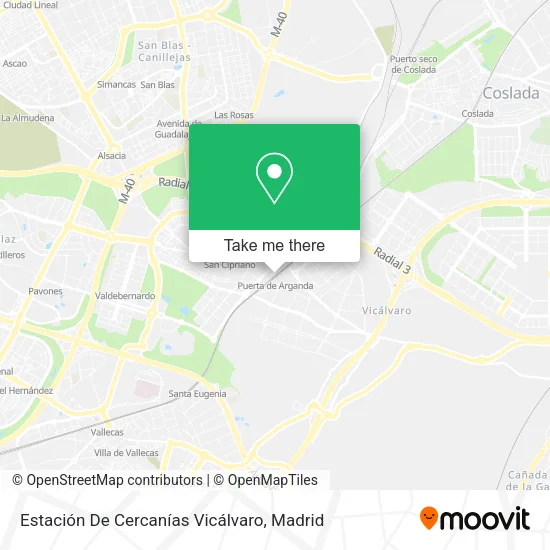Estación De Cercanías Vicálvaro map