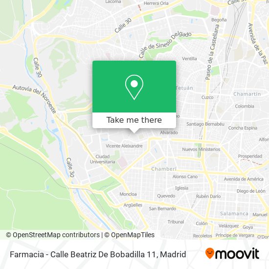 mapa Farmacia - Calle Beatriz De Bobadilla 11