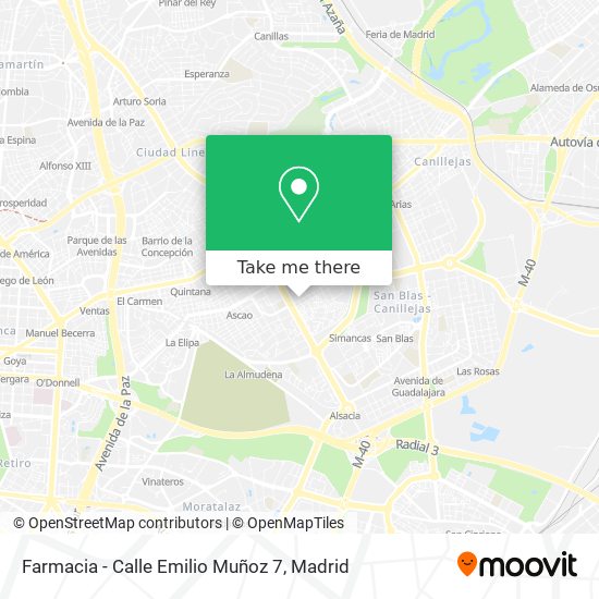 mapa Farmacia - Calle Emilio Muñoz 7