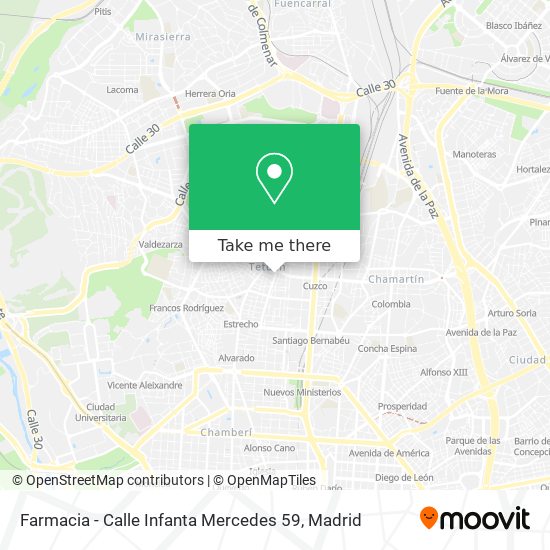 mapa Farmacia - Calle Infanta Mercedes 59