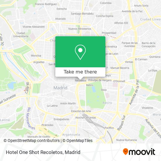 Hotel One Shot Recoletos map