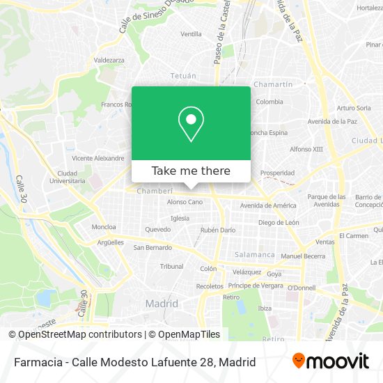 mapa Farmacia - Calle Modesto Lafuente 28