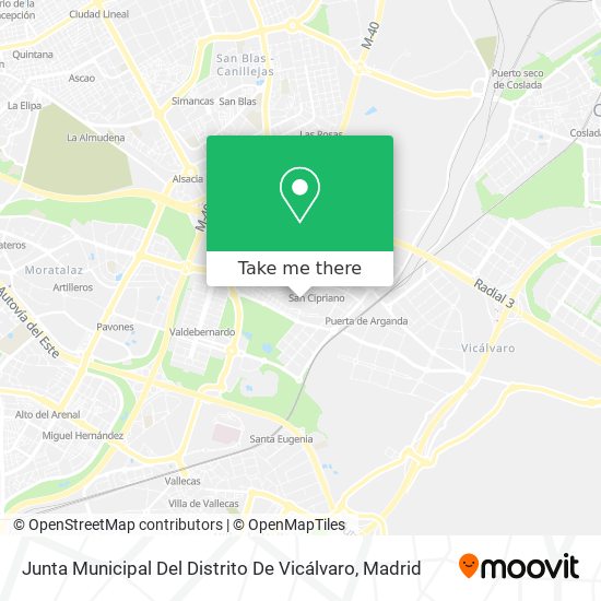mapa Junta Municipal Del Distrito De Vicálvaro
