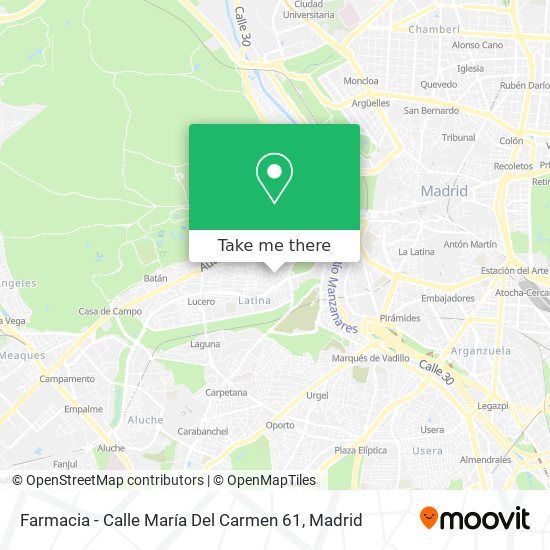 mapa Farmacia - Calle María Del Carmen 61