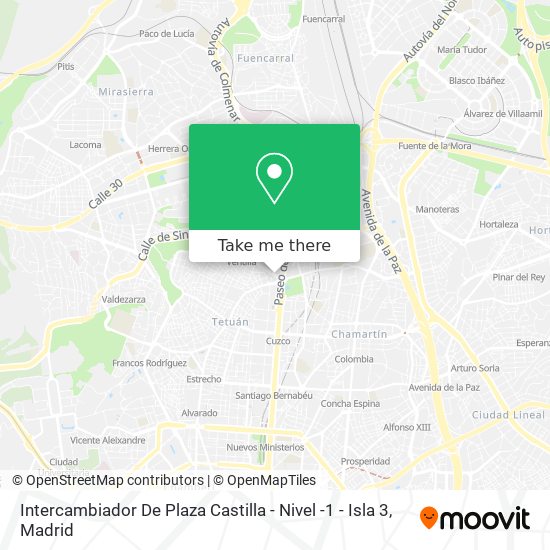 mapa Intercambiador De Plaza Castilla - Nivel -1 - Isla 3