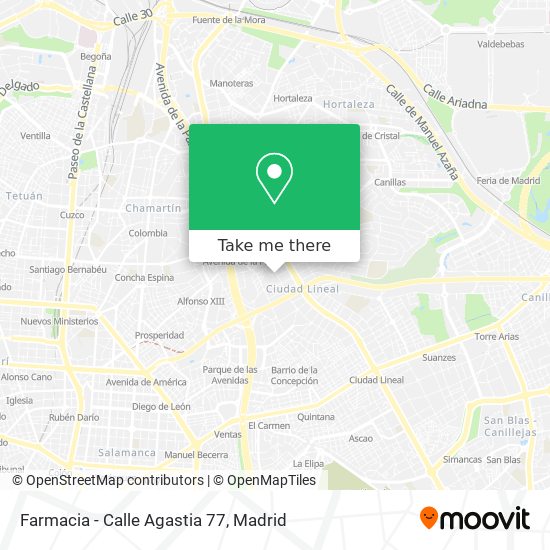 mapa Farmacia - Calle Agastia 77