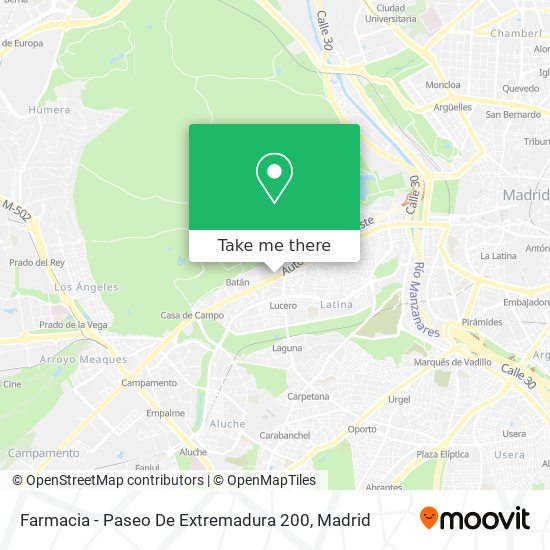 mapa Farmacia - Paseo De Extremadura 200
