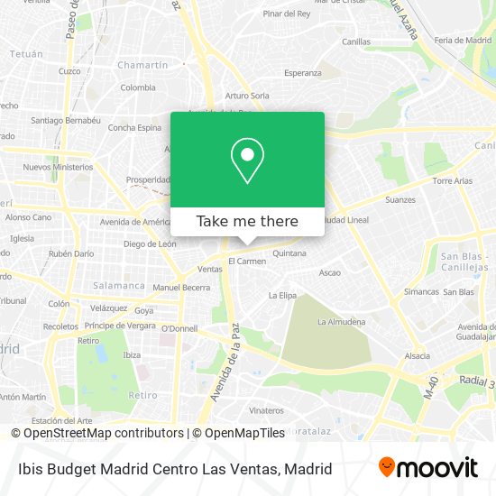 Ibis Budget Madrid Centro Las Ventas map