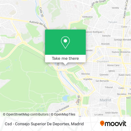 Csd - Consejo Superior De Deportes map