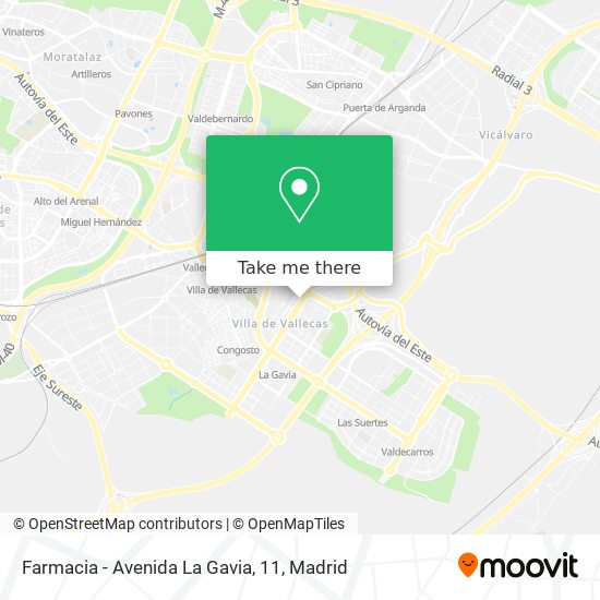 mapa Farmacia - Avenida La Gavia, 11