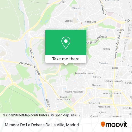 mapa Mirador De La Dehesa De La Villa