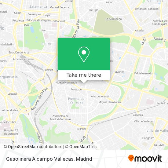 mapa Gasolinera Alcampo Vallecas
