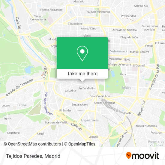Tejidos Paredes map