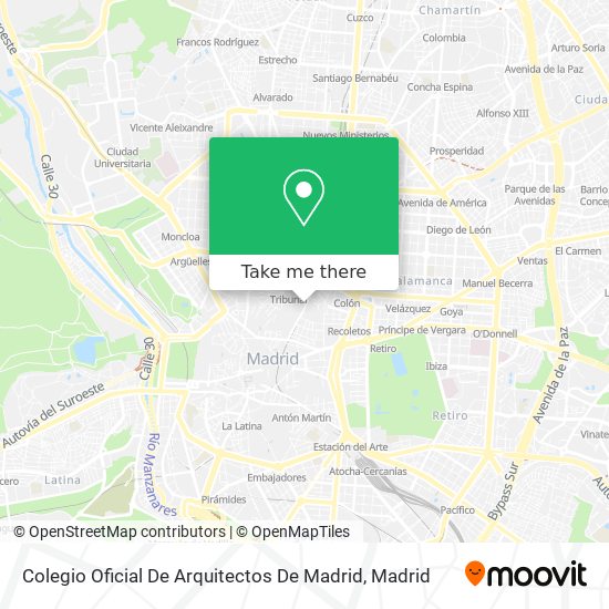 Colegio Oficial De Arquitectos De Madrid map