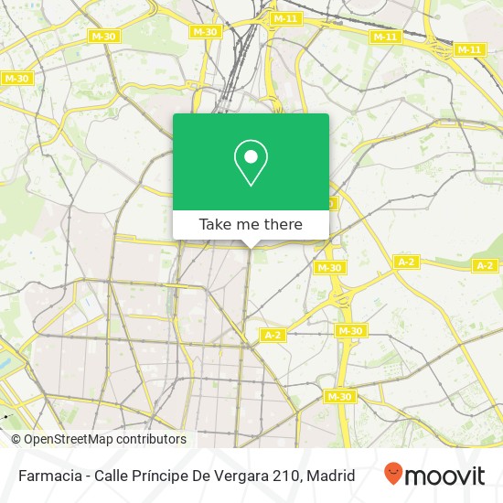 mapa Farmacia - Calle Príncipe De Vergara 210