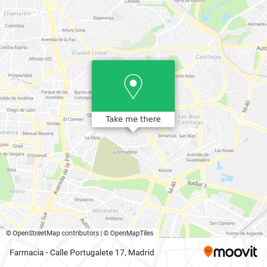 mapa Farmacia - Calle Portugalete 17