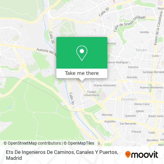Ets De Ingenieros De Caminos, Canales Y Puertos map