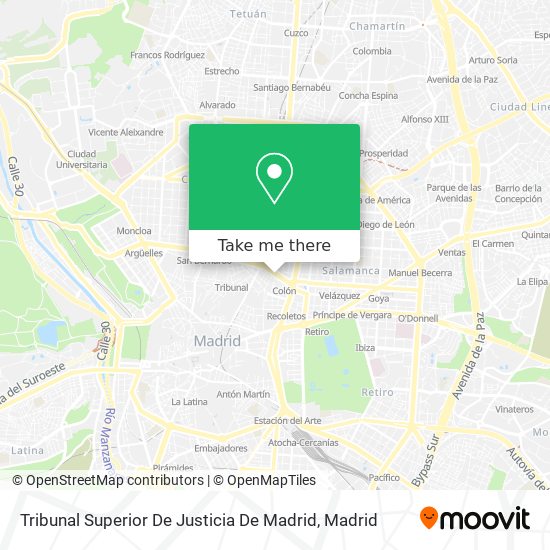 Tribunal Superior De Justicia De Madrid map