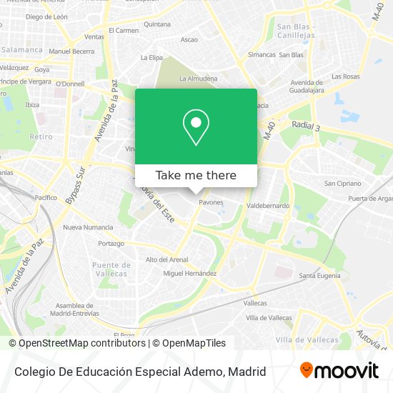 mapa Colegio De Educación Especial Ademo