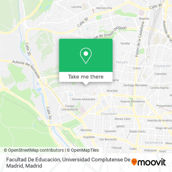 mapa Facultad De Educación, Universidad Complutense De Madrid