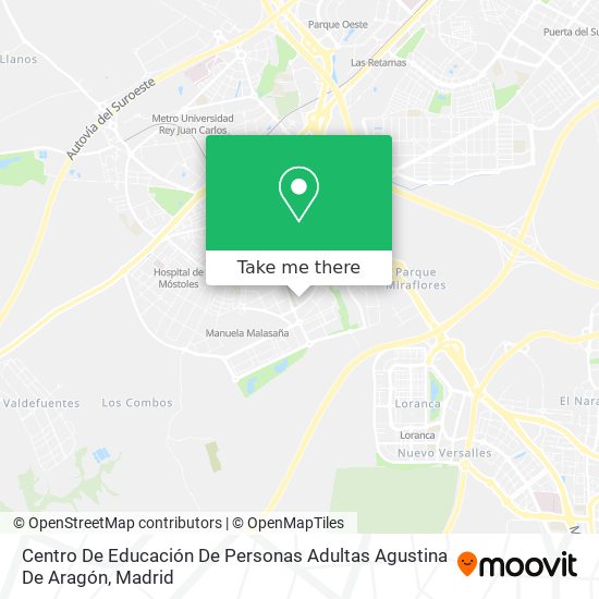 Centro De Educación De Personas Adultas Agustina De Aragón map