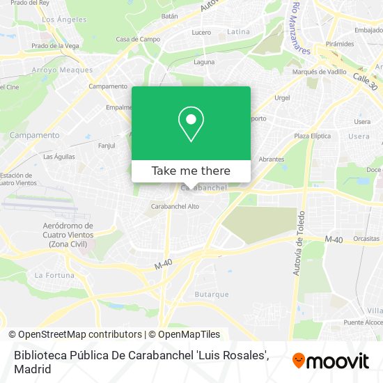 Biblioteca Pública De Carabanchel 'Luis Rosales' map