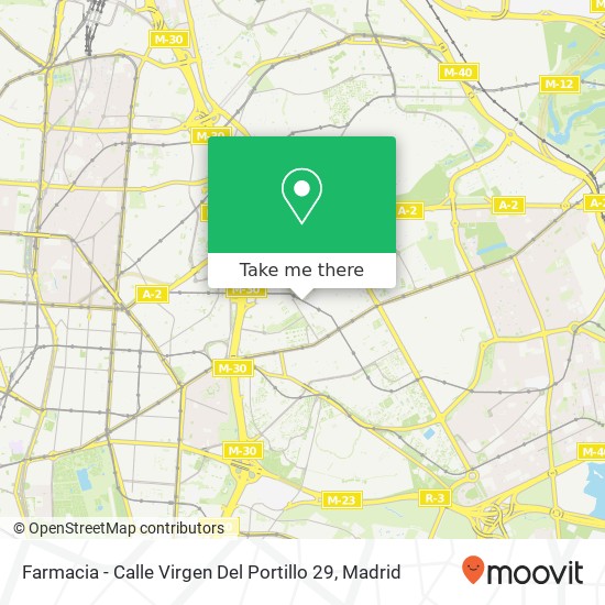 mapa Farmacia - Calle Virgen Del Portillo 29