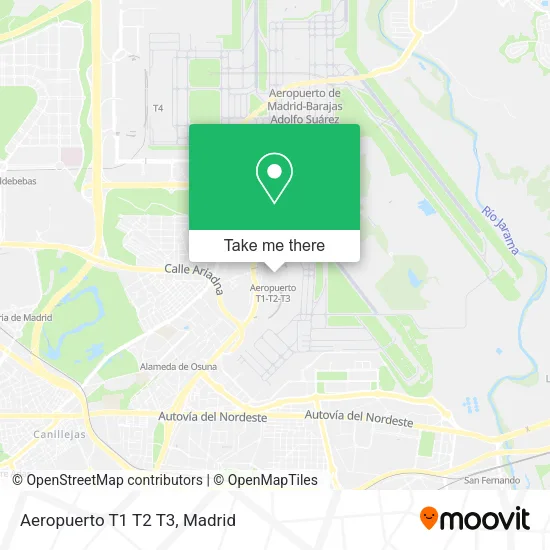 Aeropuerto T1 T2 T3 map