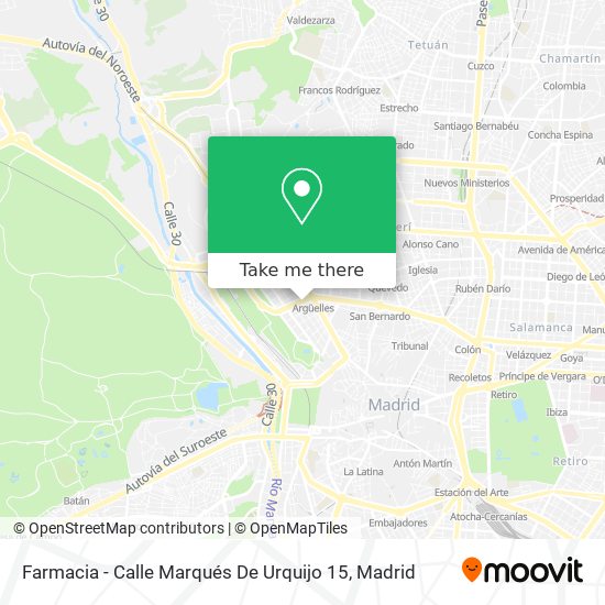 mapa Farmacia - Calle Marqués De Urquijo 15