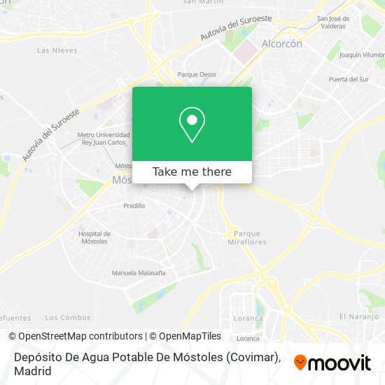 Depósito De Agua Potable De Móstoles (Covimar) map