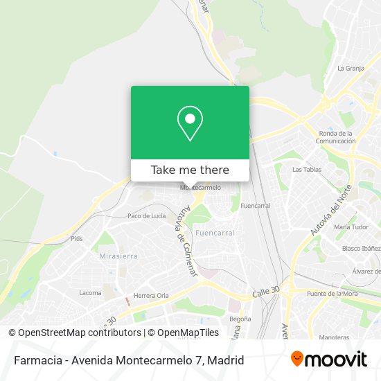 mapa Farmacia - Avenida Montecarmelo 7