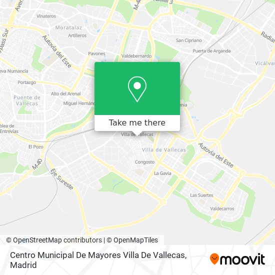 mapa Centro Municipal De Mayores Villa De Vallecas