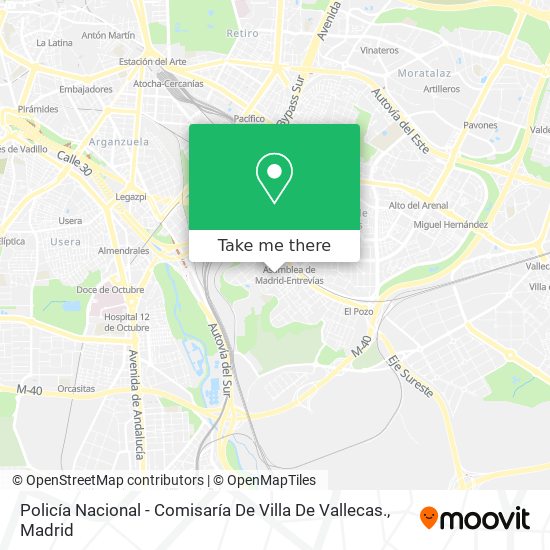 Policía Nacional - Comisaría De Villa De Vallecas. map