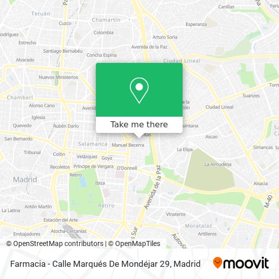 mapa Farmacia - Calle Marqués De Mondéjar 29