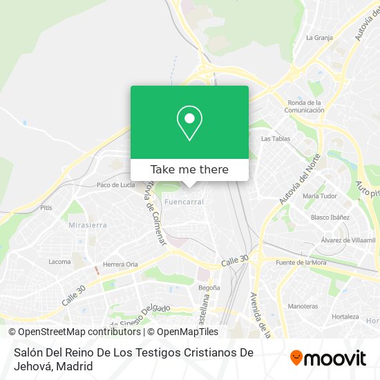 mapa Salón Del Reino De Los Testigos Cristianos De Jehová