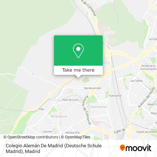 mapa Colegio Alemán De Madrid (Deutsche Schule Madrid)