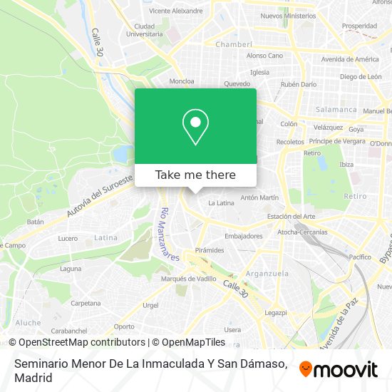 mapa Seminario Menor De La Inmaculada Y San Dámaso