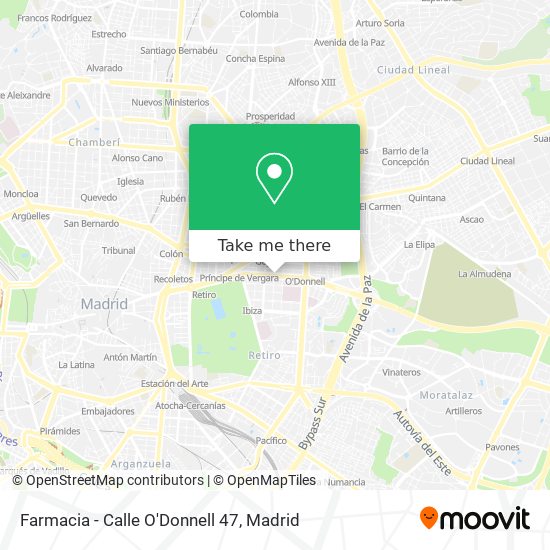 Farmacia - Calle O'Donnell 47 map